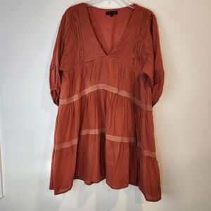 Wishlist apparel Babydoll lined Crinkle fabric dress size S.